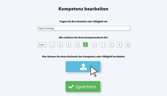 Zeigt, wie man eine Kompetenz im Online-Schulungssystem anlegen kann.