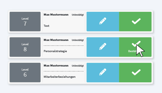 Zeigt, wie eine Kompetenz im Online-Schulungssystem verwaltet wird.